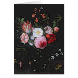Spring Flowers in a glass vase, 17th century