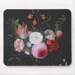 Spring Flowers in a glass vase, 17th century Mouse Mat