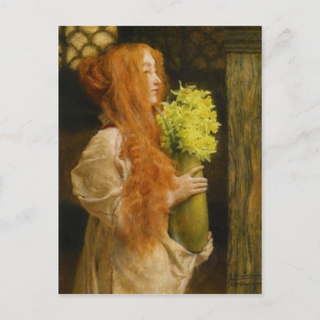 Spring Flowers in detail by Alma-Tadema postcard (Front)