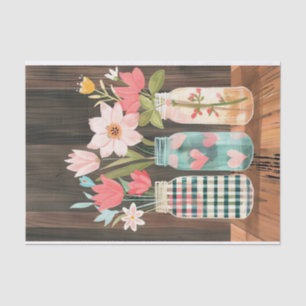 Spring Flowers in Mason Jars Tissue Paper