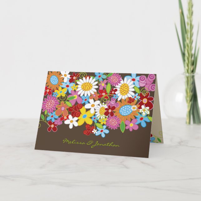 Spring Flowers Invitation Announcement Custom Card (Front)