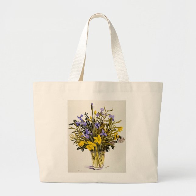 Spring Flowers Large Tote Bag (Front)