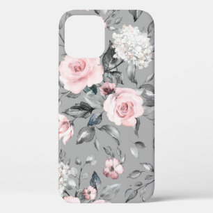 Spring Flowers Leaves Hand Drawn iPhone 12 Case