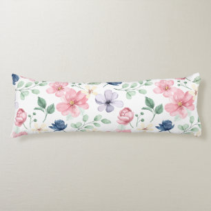 Spring Flowers & Leaves Pattern Body Cushion