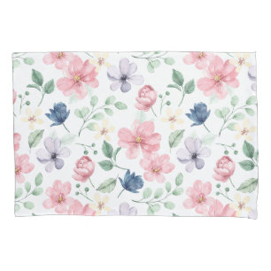 Spring Flowers & Leaves Pattern Pillowcase