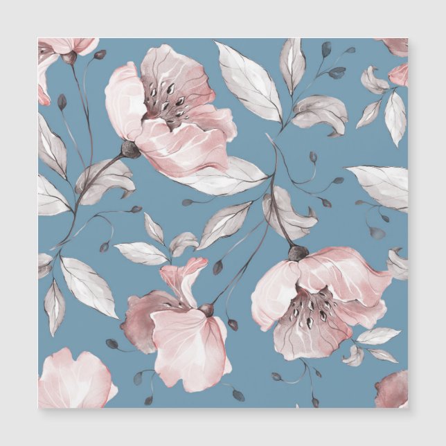 Spring flowers, leaves, seamless design (Front)