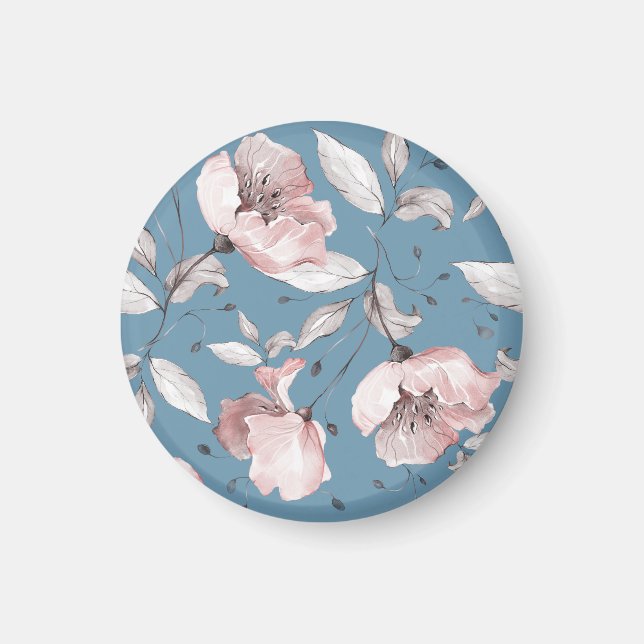 Spring flowers, leaves, seamless design magnet (Front)