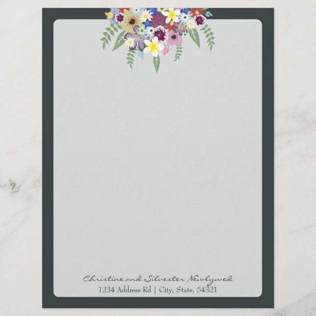 Spring Flowers, Letterhead Design (Front)