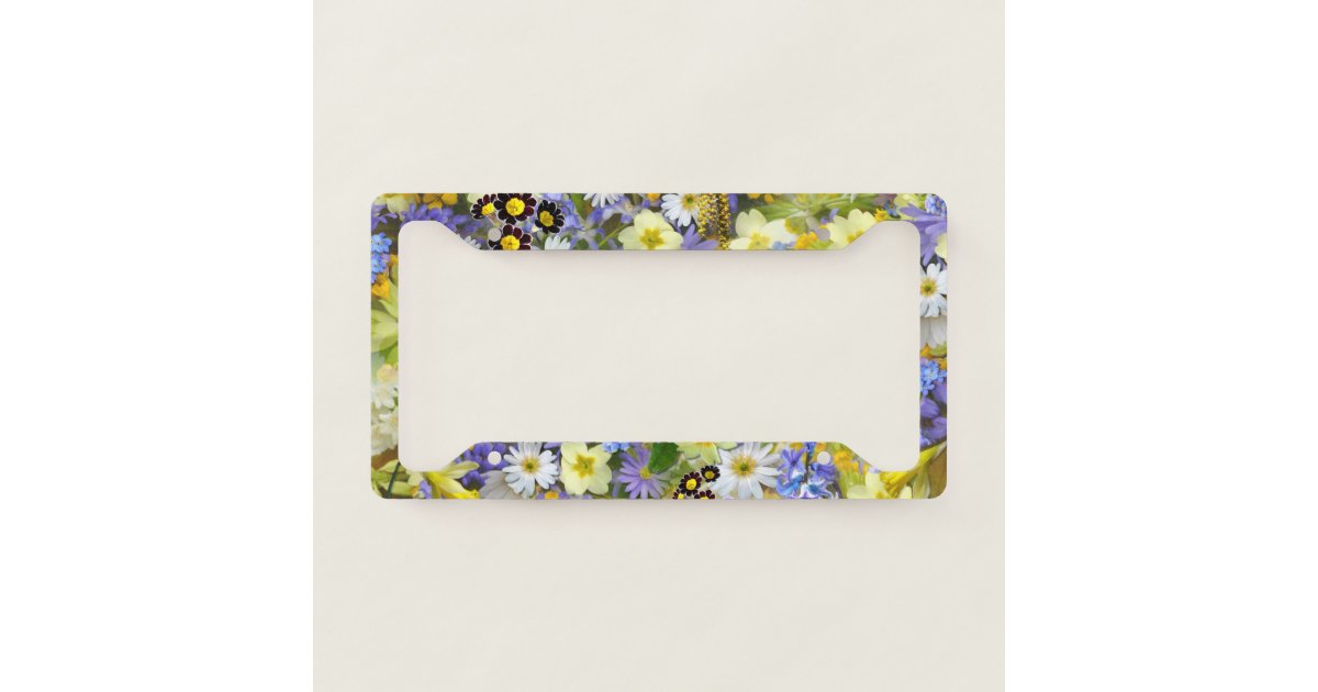 Spring Flowers License Plate Frame | Zazzle