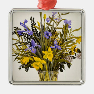 Spring Flowers Metal Tree Decoration