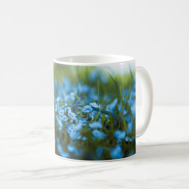 Spring flowers on field coffee mug (Front Right)