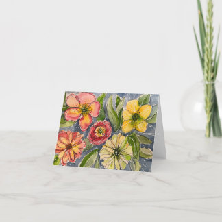 Spring Flowers Original Artwork Notecard
