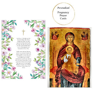 Spring Flowers Orthodox Pregnancy Prayer Card