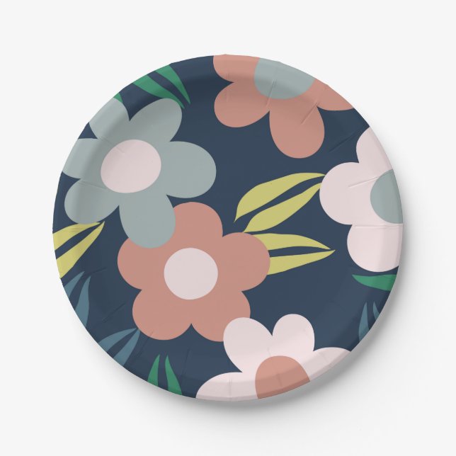 Spring flowers paper plate (Front)