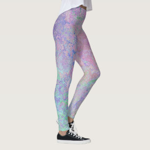 Spring Flowers Pastel Alcohol Ink Abstract Leggings