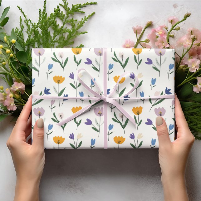 Spring Flowers Pastel Easter Wrapping Paper (Creator Uploaded)