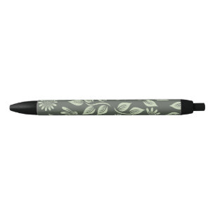 Spring Flowers Pattern Black Ink Pen