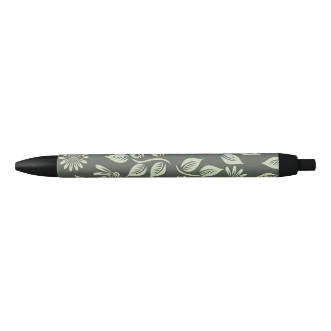 Spring Flowers Pattern Black Ink Pen (Front)