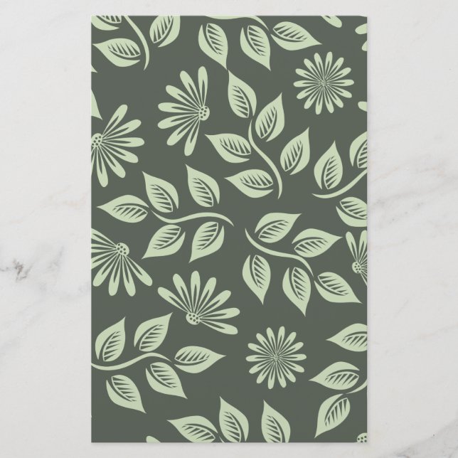 Spring Flowers Pattern Stationery (Front)