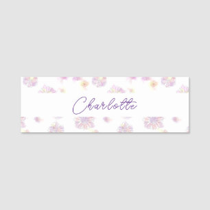Spring flowers pattern watercolor Personalised   Name Tag