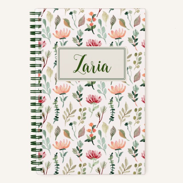 Spring Flowers | Personalised Spiral Notebook (Front)