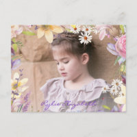 Spring Flowers Photo Frame with Editable Text