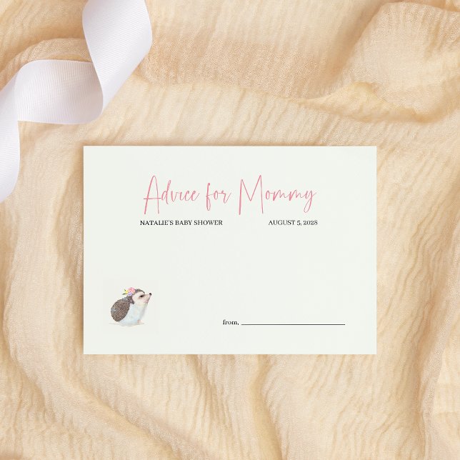 Spring Flowers Pink Butterfly Baby Shower Advice N Card (Creator Uploaded)