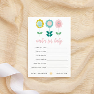 Spring Flowers Pink Butterfly Wishes for Baby Card