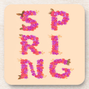 Spring Flowers Pink Coaster