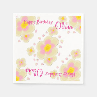 Spring Flowers (pink) Napkin