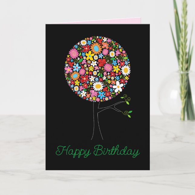 Spring Flowers Pop Tree Invitation / Announcement (Front)