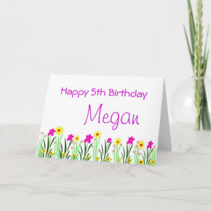Spring Flowers Pretty Childs Birthday Party Card
