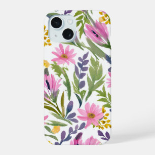 Spring Flowers   Pretty Pastel Floral Watercolor iPhone 15 Case