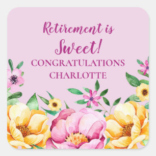Spring Flowers Retirement Party Favour Tag
