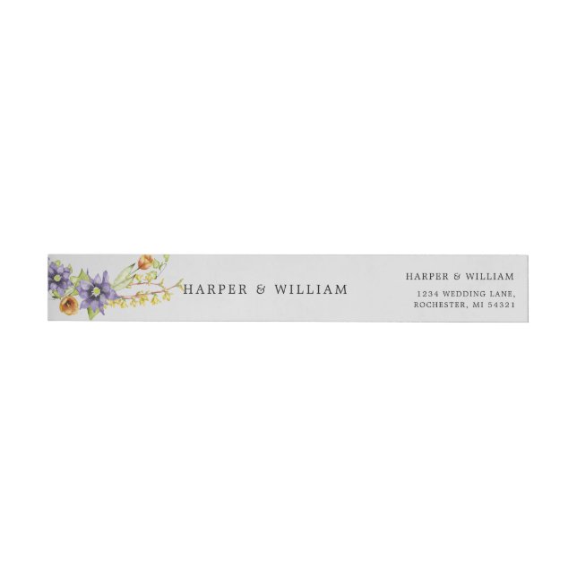 spring flowers return address wrap around label (Individual)