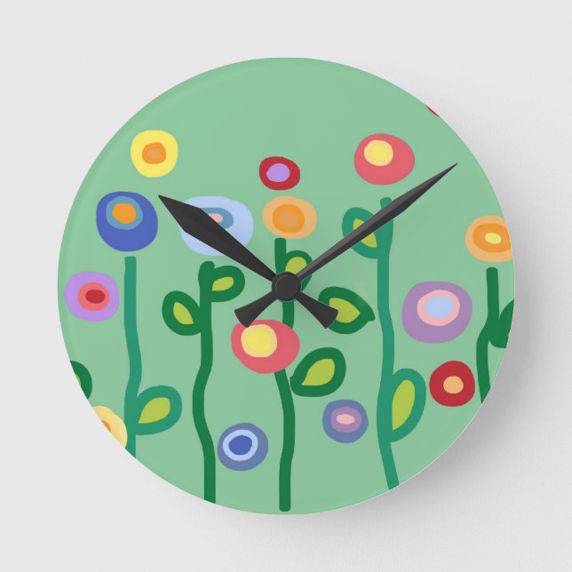 Spring flowers round clock (Front)