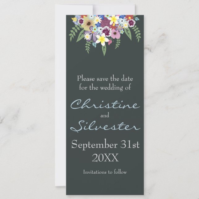 Spring Flowers, save the date (Front)