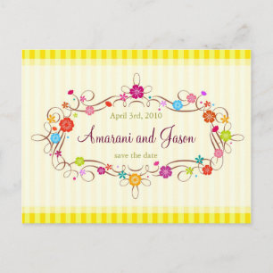 Spring Flowers Save the Date Post Card