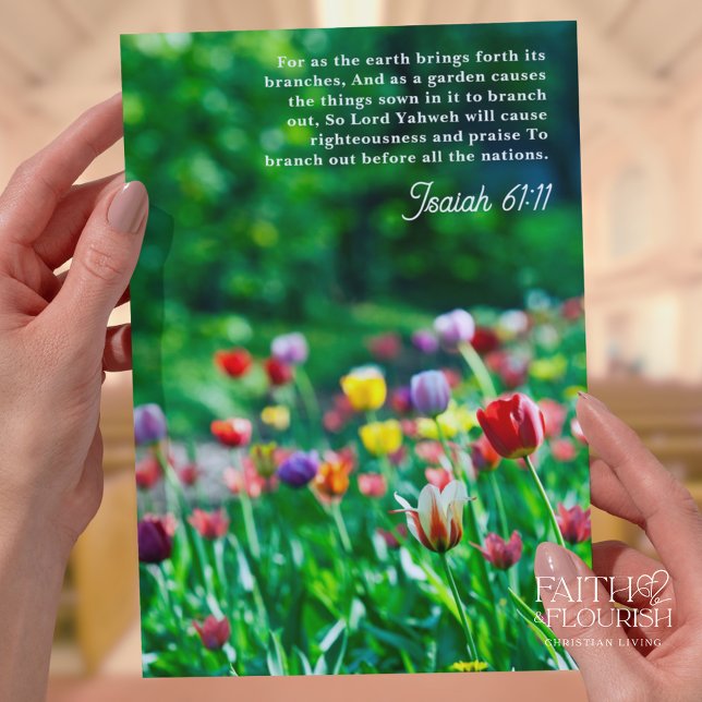 Spring Flowers Scripture Church Bulletin Template (Creator Uploaded)
