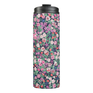 Spring flowers: seamless plant print. thermal tumbler
