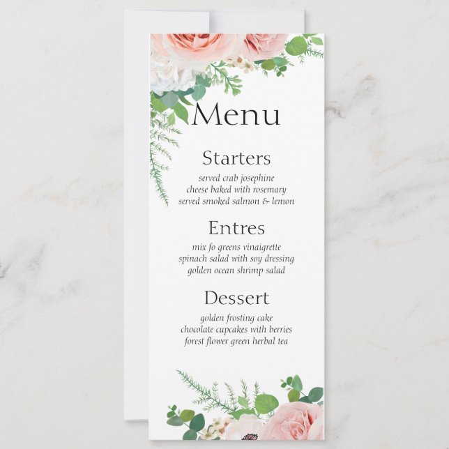 Spring flowers set 19 Menu card (Front)