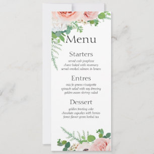 Spring flowers set 19 Menu card