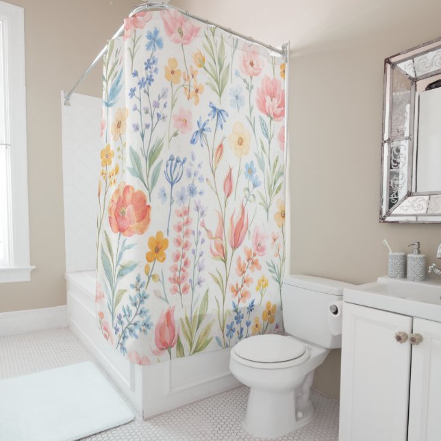 Spring Flowers Shower Curtain (In Situ)