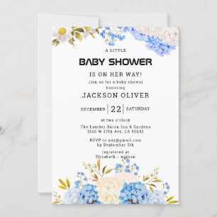 Spring Flowers   Simple Girl Baby Shower  Invitation