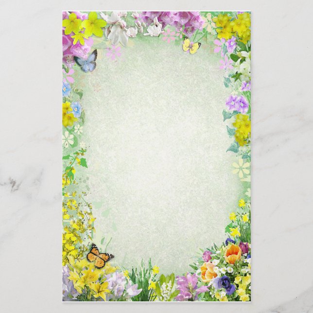 Spring Flowers Stationery (Front)