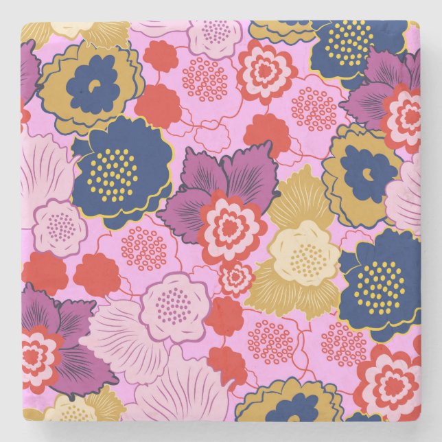 Spring Flowers Stone Coaster (Front)