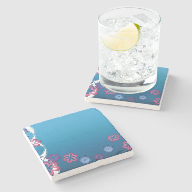Spring Flowers Stone Coaster (Side)