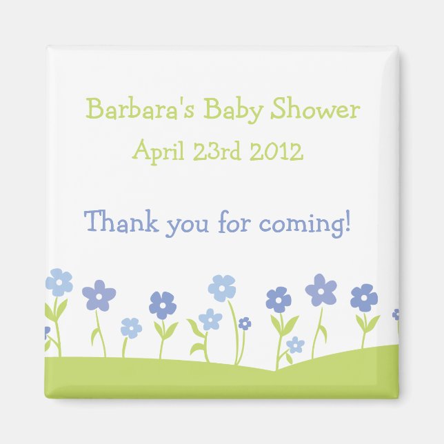 Spring Flowers Thank You Magnet - Boy (Front)