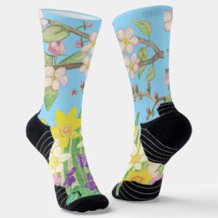 Spring Flowers that Radiate Joy   Socks