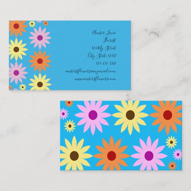 Spring Flowers Theme Business Card (Front/Back)
